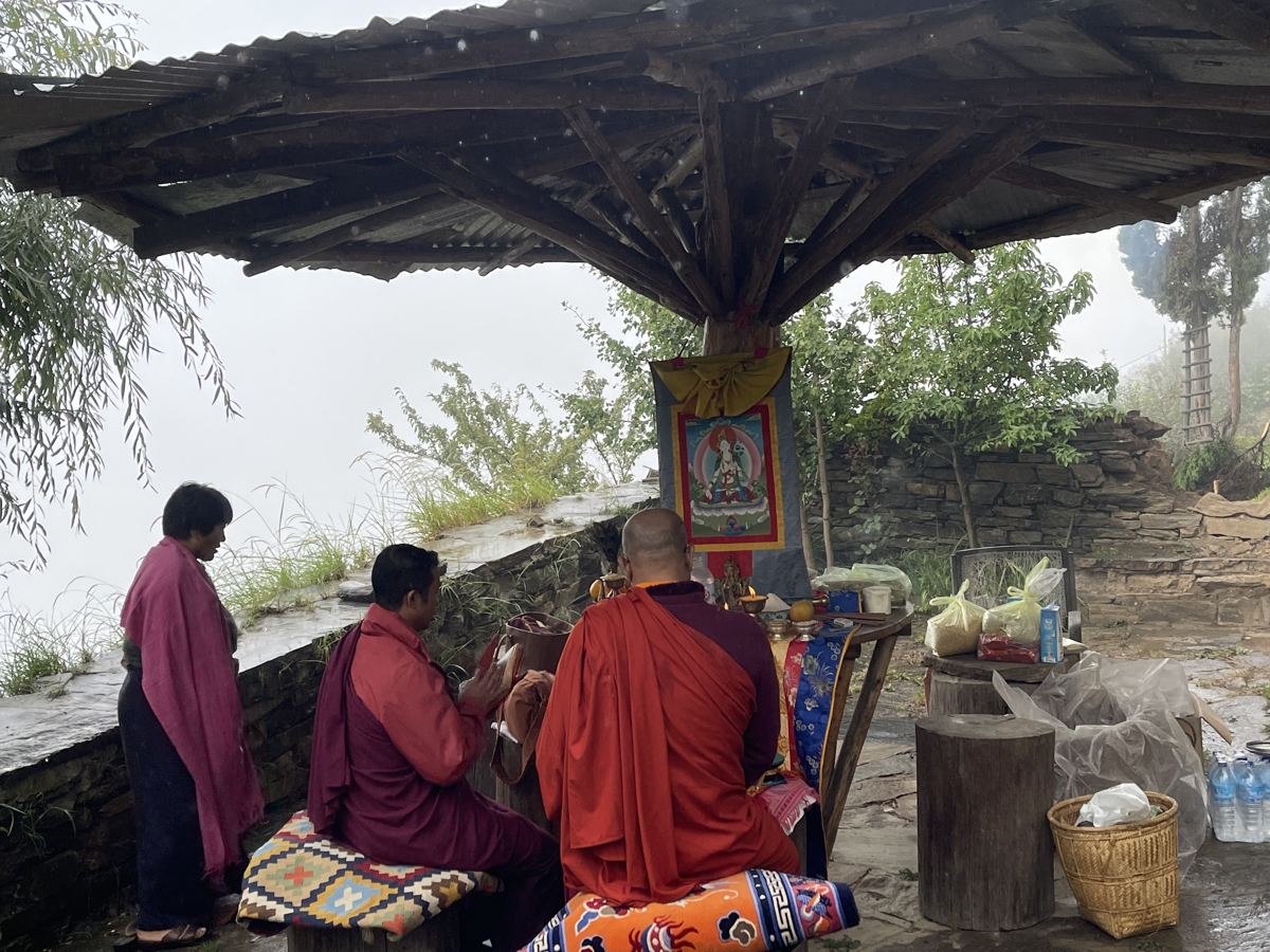 The blessing ceremony to begin building the lodge