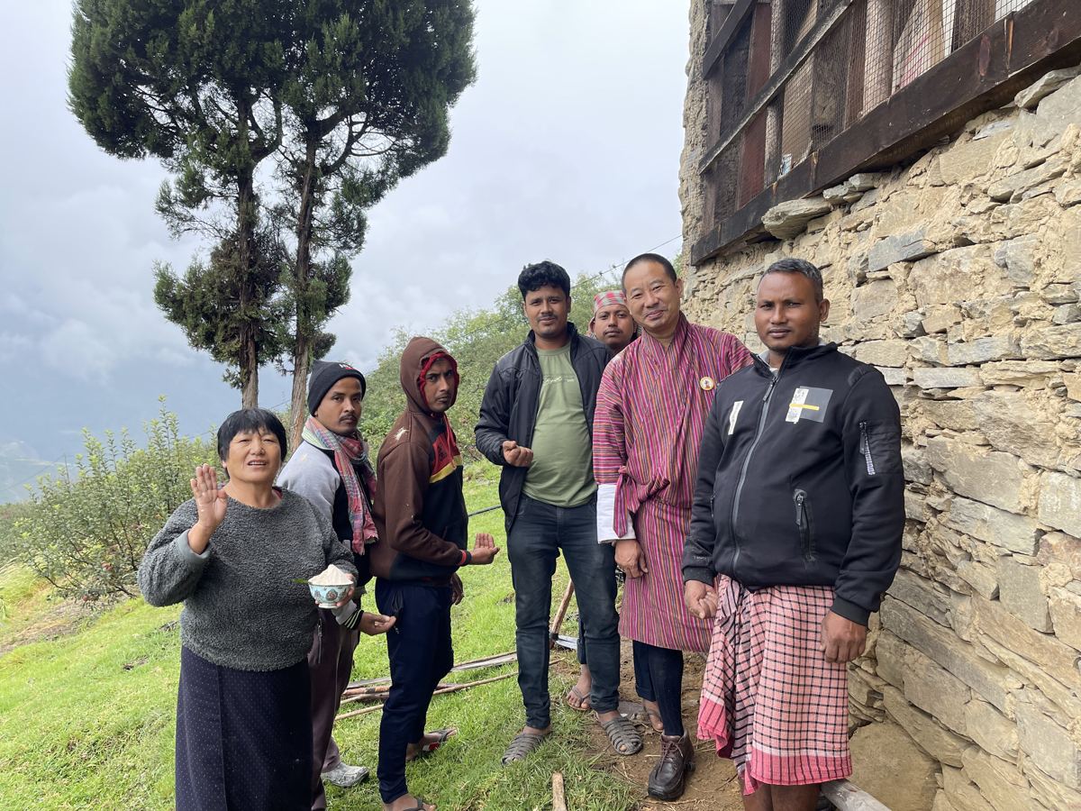 Family members and our workers from India at the blessing
